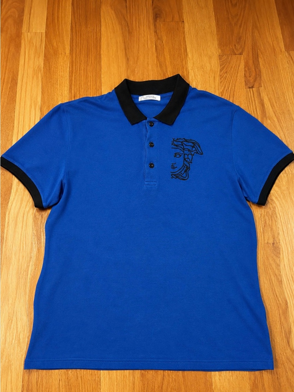 Versace Royal Blue Black Medusa Polo
